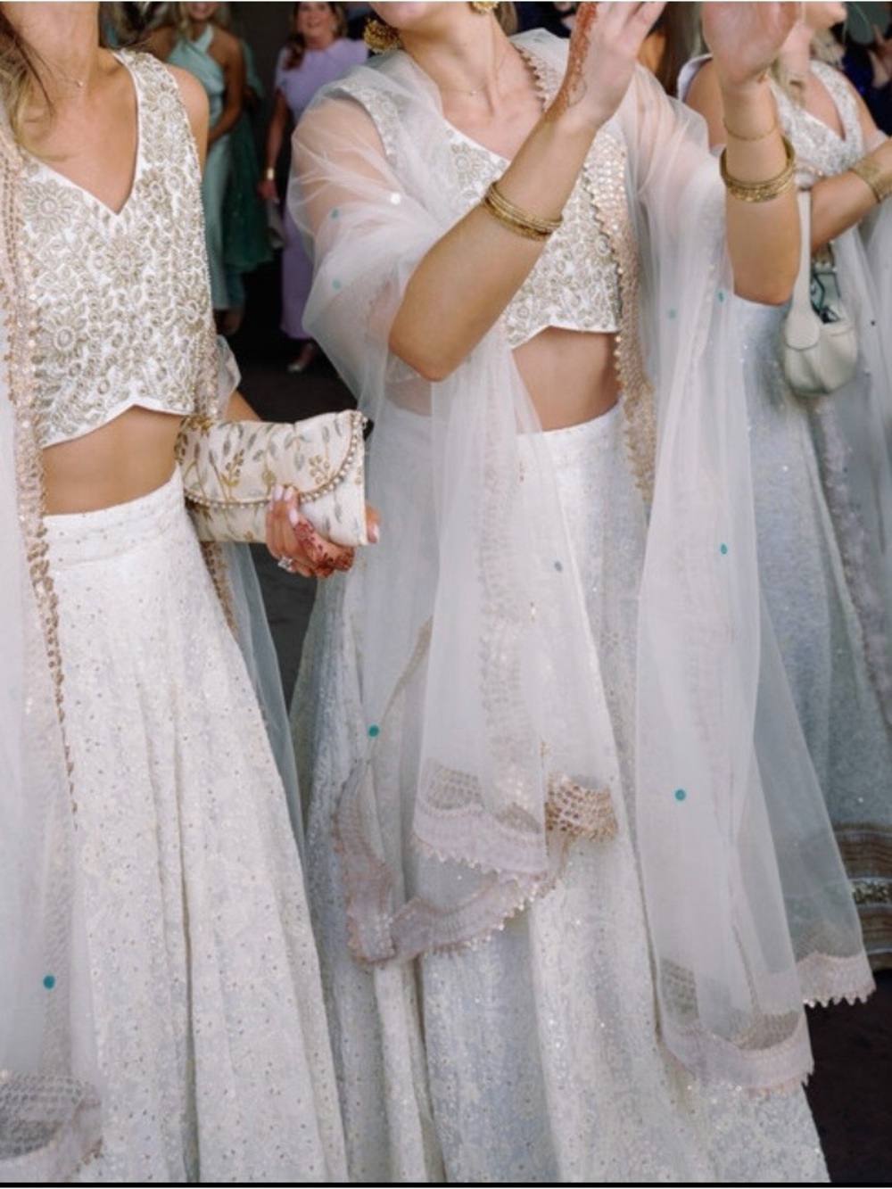 Ivory and Gold Embroidered Lehenga Choli